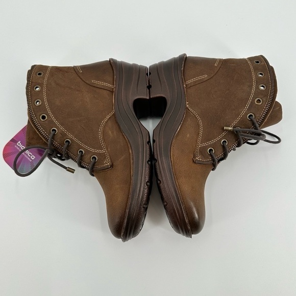 Bionica NWT Rangley Brown Leather Lace Up Bright Interior Detailed Boots Size 8M - Picture 9 of 16